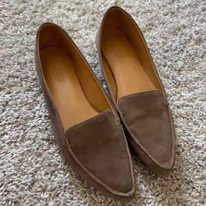 J. Crew Suede Loafers with Mirror heel